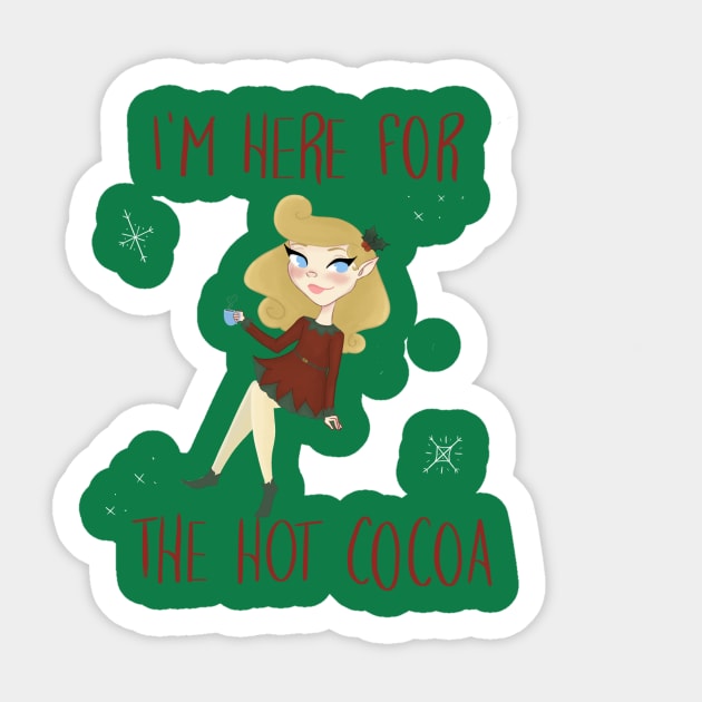 Hot Cocoa Elf Holiday Inspired Tee Sticker by Hallmarkies Podcast Store